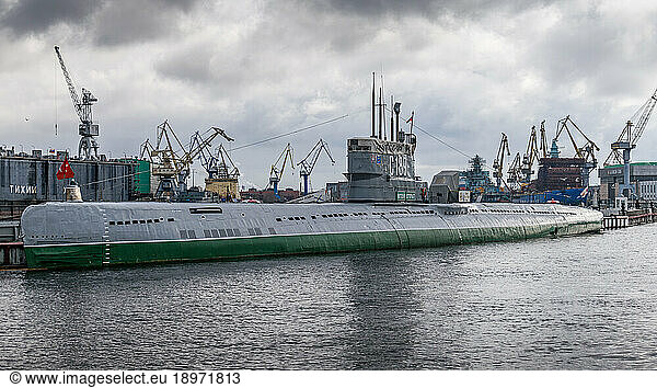 Vasilievsky Island  near Universitetskaya Naberezhnaya  the S-189 Submarine Museum  a craft built in the 1950s.