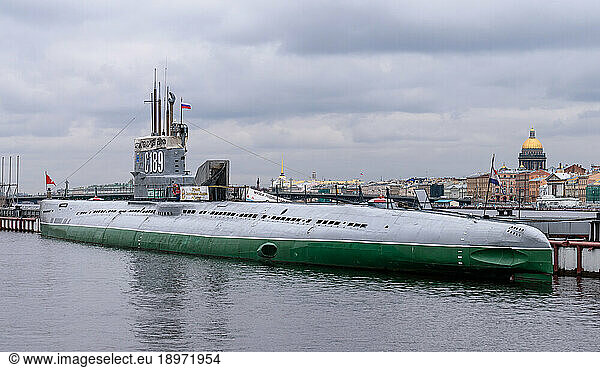 Vasilievsky Island  near Universitetskaya Naberezhnaya  the S-189 Submarine Museum  a craft built in the 1950s.
