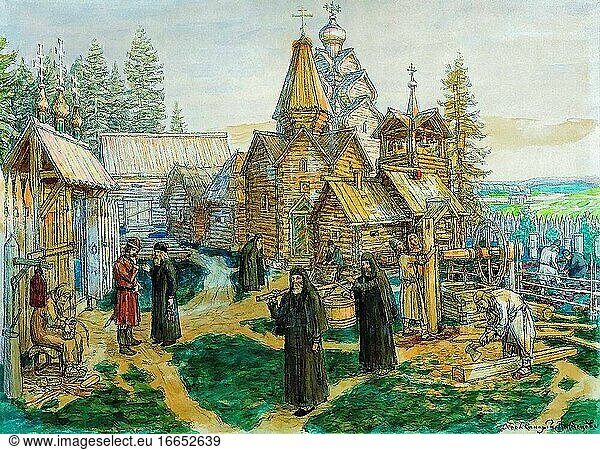 Vasnetsov Apollinari - Dreifaltigkeits-Sergius-Kloster - Russische Schule - 19. Jahrhundert.