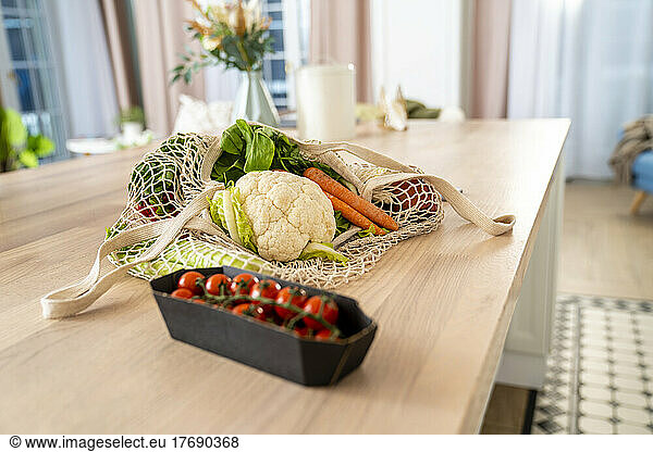 Vegetables on dining table at home