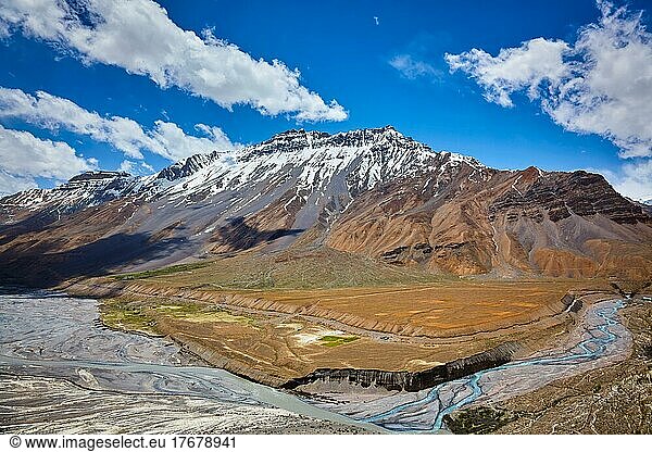Veiw of Spiti valley in Himalayas near Dhankar  Spiti Valley  Himachal Pradesh