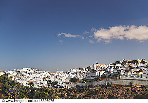 Vejer de la Frontera town on a sunny day one cloud in the sky