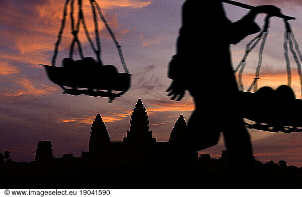 Vendor's way home  Angkor Wat