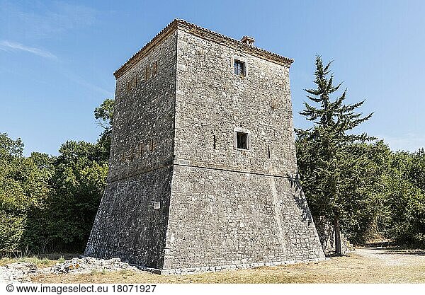 Venezianischer Wachturm  antike Stadt  Antike  Ausgrabungsstätte  Butrint  Saranda  Albanien  Europa