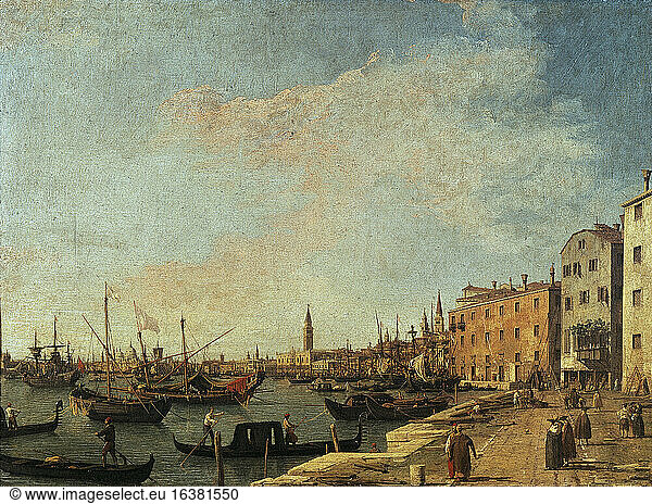 Venice 
Riva degli Schiavoni. View towards west looking at the Doge’s Palace. Painting by Canaletto (Antonio Canal) 
c. 1730.
Oil on canvas  46 × 62.5cm.
Vienna  Kunsthistorisches Museum.