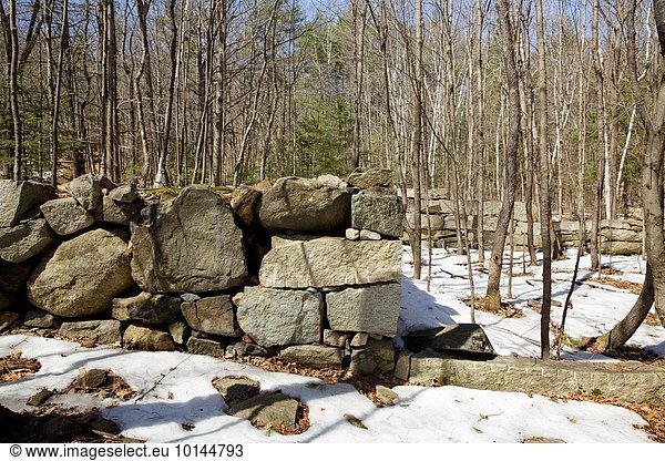Vereinigte Staaten von Amerika USA Berg Wald verlassen Beschluss Fundament Gründung Jahrhundert Granit Hampshire neu