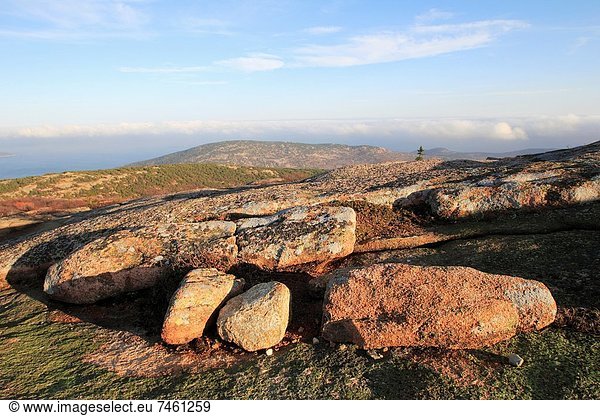 Vereinigte Staaten von Amerika  USA  Felsbrocken  zeigen  Berg  Wüste  hoch  oben  Insel  Ansicht  Cadillac  Bucht  Maine