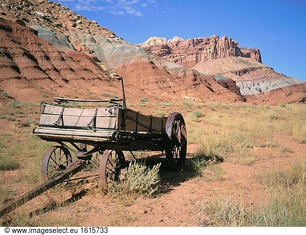 Vereinigte Staaten von Amerika USA Nationalpark Antiquität Fuhrwerk Riff Utah