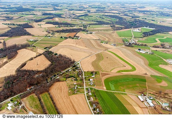 Vereinigte Staaten von Amerika USA Nutzpflanze Bauernhof Hof Höfe Feld Ansicht Luftbild Fernsehantenne Maryland