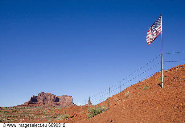 Vereinigte Staaten von Amerika  USA  Wüste  Fahne
