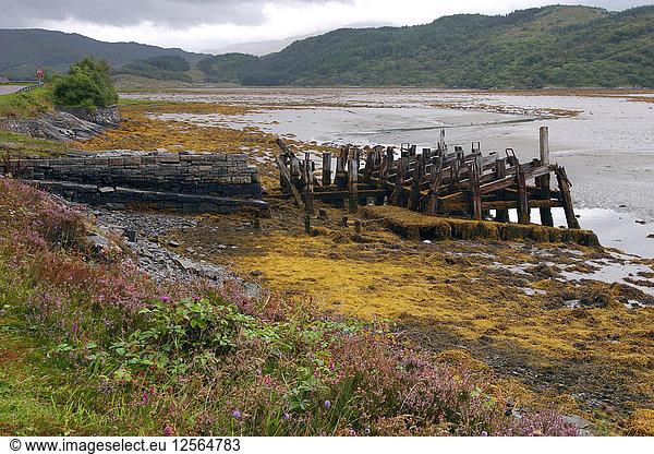 Verfallene Anlegestelle bei Glenuig  Highland  Schottland