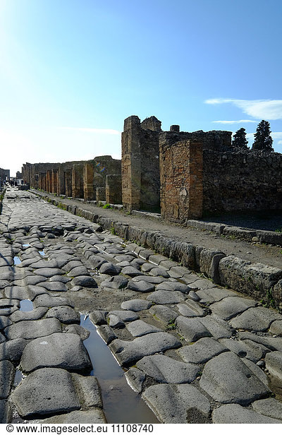 Via Consolare  Pompeii  UNESCO World Heritage Site  the ancient Roman town near Naples  Campania  Italy  Europe