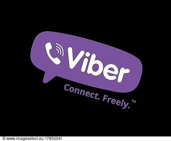Viber  gedrehtes Logo  Schwarzer Hintergrund B