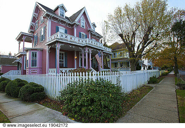 Victorian home located along Victorian Row in the National Historic Landmark of Cape May  New Jersey  USA.