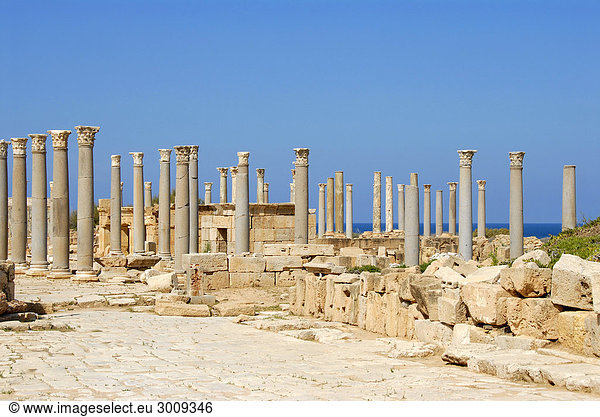 Viele Säulen römisches Theater Leptis Magna Libyen
