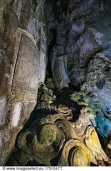Vietnam  Da Nang  Statue of Buddha in Marble Mountains