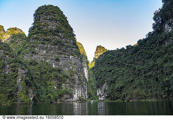 Vietnam  Limestone mountains at Trang An Scenic Landscape Complex