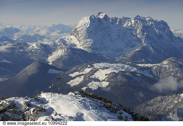 View Across Steinplatten Summit to Kaisergebirge  Waidring  Tyrol  Austria