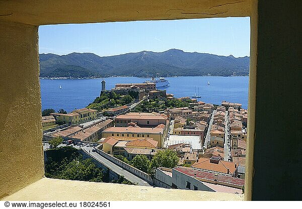 View from Forte Falcone Fortress  Portoferraio  Elba  Tuscany  Italy  Europe