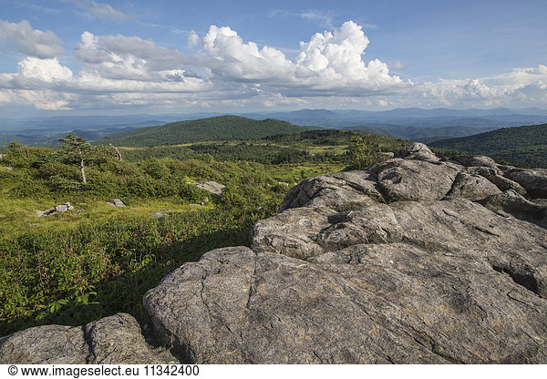 View from one of the many rocky summits of Grayson Highlands State Park Virginia United States of America North America