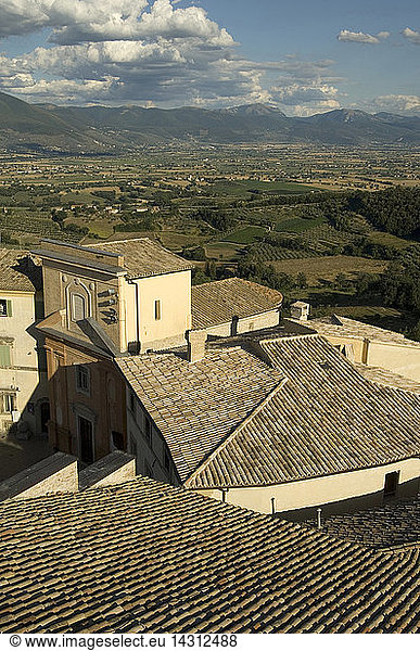View from the Tower of Montefalco  Umbria  Italy  Europe