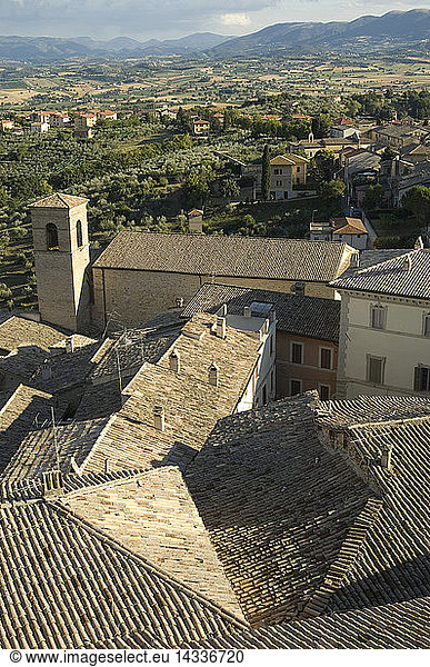 View from the Tower of Montefalco  Umbria  Italy  Europe