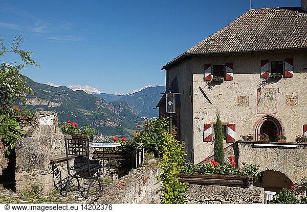view of Adige valley from Sant Erasmo castle  Alto Adige  Sudtirol  Italy Europe