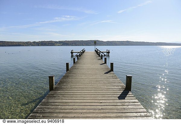 View of boardwalk at Starnberg Lake