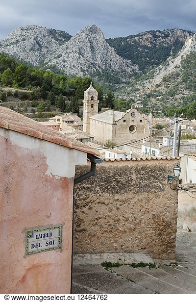 View of Bunyola Majorca Balearic Islands Spain