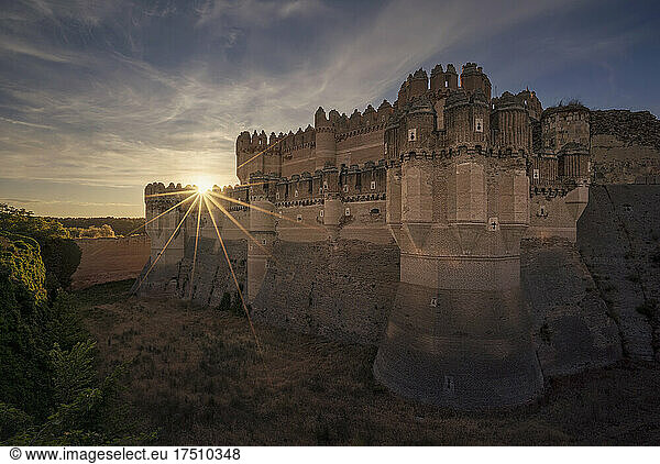 View of Castillo de Coca against sky during sunset  Spain