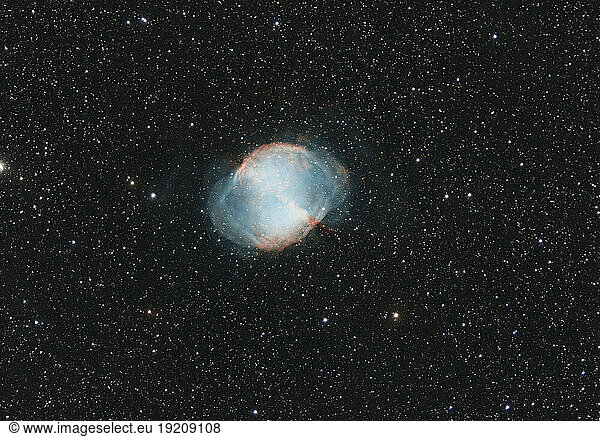 View of Dumbbell nebula in Vulpecula constellation