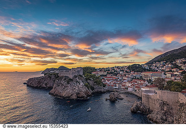 View of Fort Lovrjenac at sunset; Dubrovnik  Dubrovnik-Neretva County  Croatia