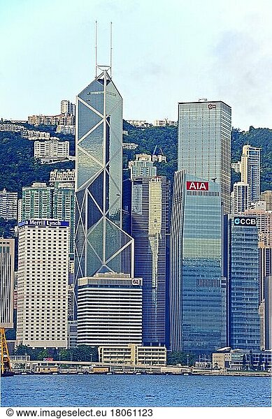 View of Hong Kong Island from Kowloon  Hong Kong River  Central  Hong Kong  China  Asia