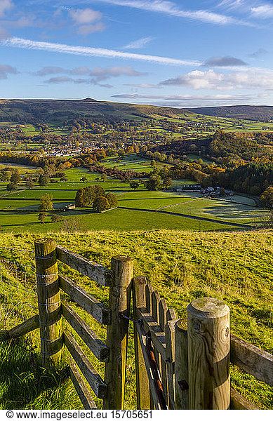 View of Hope in the Hope Valley  Derbyshire  Peak District National Park  England  United Kingdom  Europe