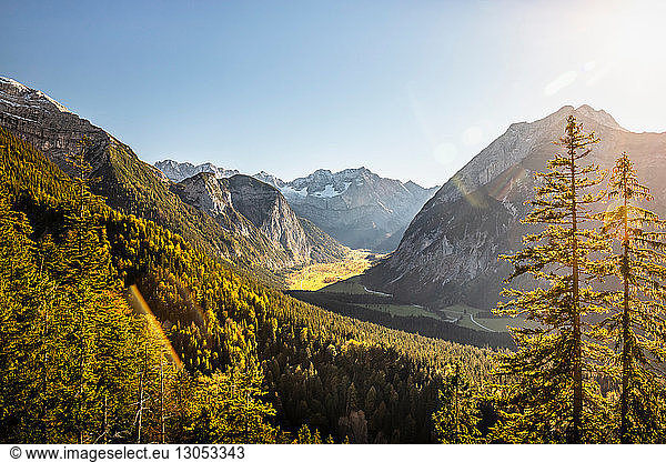 View of Karwendel region  Hinterriss  Tirol  Austria