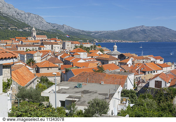 View of Korcula Town  Korcula  Dalmatia  Croatia  Europe