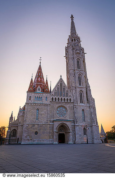 View of Matthias church in historic city centre of Budapest  Hungary.