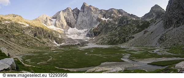 View of mount and glacier Vignemale  Cauterets  France