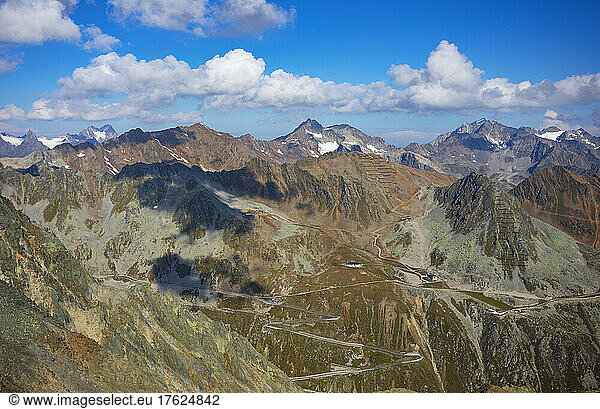 View of Otztal Glacier Road leading to Rettenbach Glacier