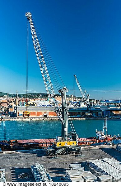 View of Port of Livorno  Mediterranean Sea  Italy  Europe