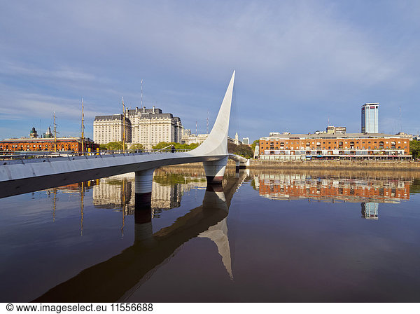 View of Puente de la Mujer in Puerto Madero  City of Buenos Aires  Buenos Aires Province  Argentina  South America