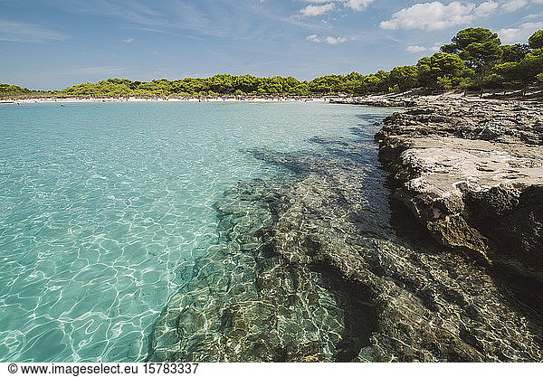 View of Son Saura beach  Menorca  Spain