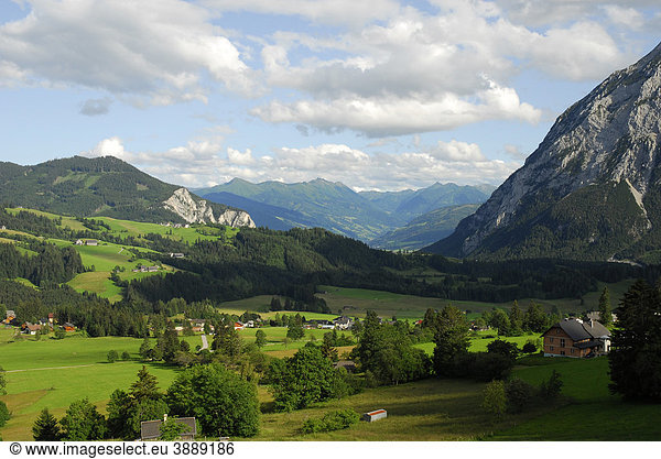 View of the Alps near Tauplitz  landscape around Grimming mountain  Salzkammergut  Liezen  Styria  Austria  Europe
