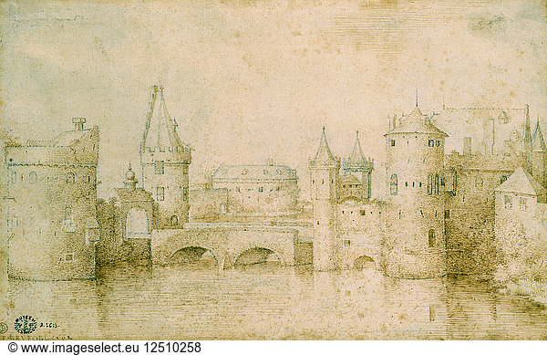 View of the ancient fortifications of Amsterdam  Netherlands  1562. Artist: Pieter Bruegel the Elder