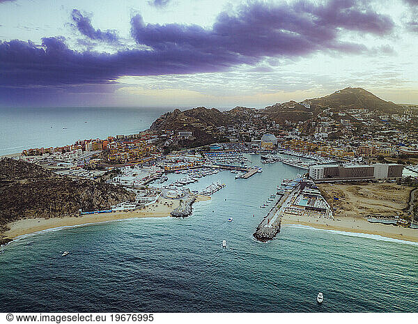 View of the Cabo Marina with boats and yachts  Baja California