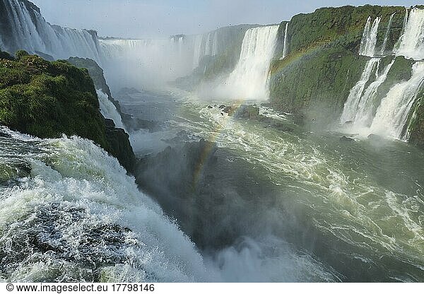 View of the Iguazu Falls from the Brazilian side  Unesco World Heritage Site  Foz do Iguacu  State of Parana  Brazil  South America