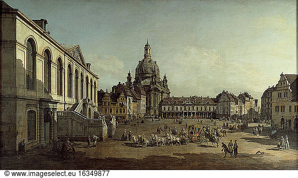 View of the Neumarkt in Dresden from the Jüdenhofe