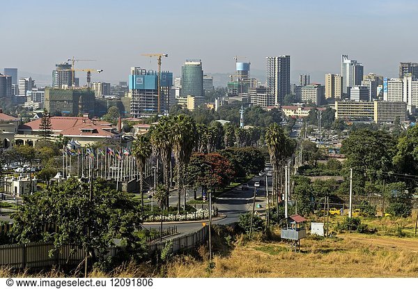 View of the skyline of Addis Ababa  Ethiopia.