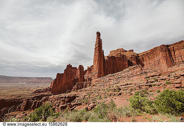 view of the titan  the largest structure of the fisher towers in moab