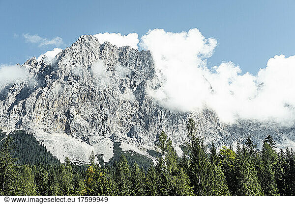 View of Zugspitze mountain in summer